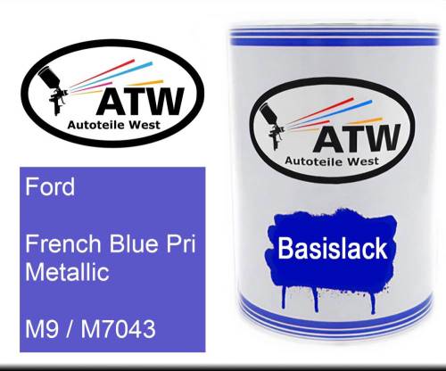 Ford, French Blue Pri Metallic, M9 / M7043: 500ml Lackdose, von ATW Autoteile West.